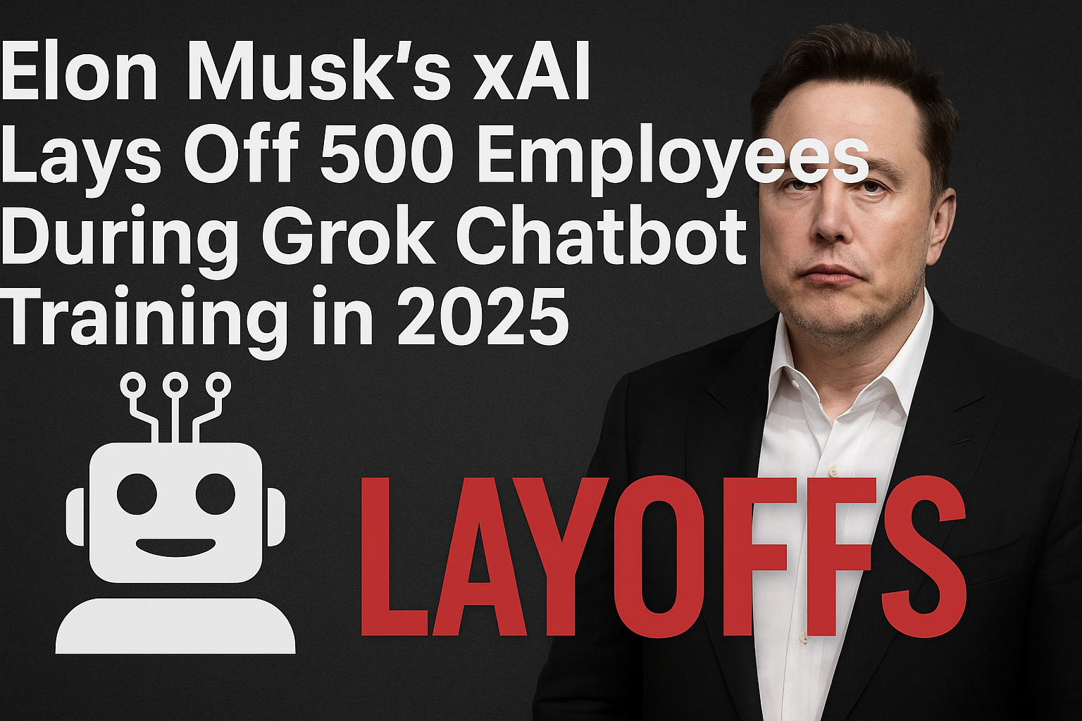 Elon Musk’s xAI Lays Off 500 Employees During Grok Chatbot Training in 2025